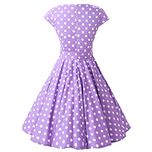 Women's Vintage Tea Dress with Belt 1950's Audrey Hepburn Swing Prom Dress 50's 60's Retro Cap Sleeve Cocktail Party Dress2