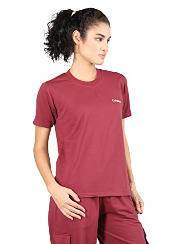 Image of CHKOKKO Women's Terry Cotton Loose Fit Half Sleeve Casual Style T-Shirt