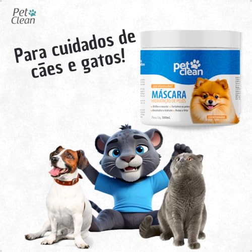 Máscara de Hidratação Soft Line Pet Clean para Pelos Ressecados Longos Revitalizante com Silicone Fi