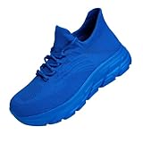 Walking Slip on Shoes for Women Wide Feet Men's Running Tennis Shoes Unisex Sneakers Nurse Babe Shoe Comfortable Breathable Soft Sole Light Weight Sock Sneakers 2026 Fashion Blue