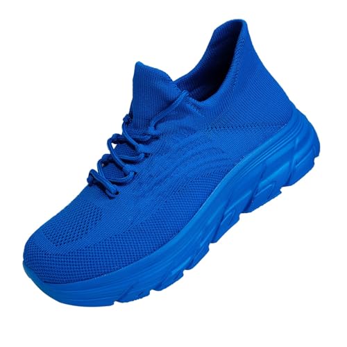 Walking Slip on Shoes for Women Wide Feet Men's Running Tennis Shoes Unisex Sneakers Nurse Babe Shoe Comfortable Breathable Soft Sole Light Weight Sock Sneakers 2026 Fashion Blue