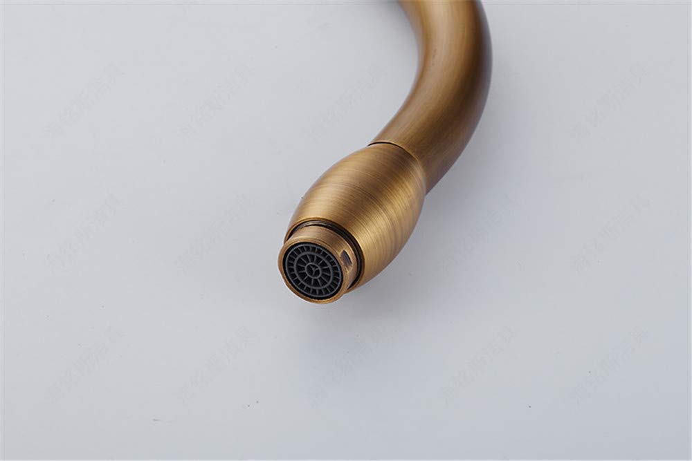 Antiguo Faucet360Hot Cocina Y Un Mezclador De Agua Fría Grados De Rotación Del Fregadero De Cocina Grifo De Latón Con Aireador De Una Manija Con La Cabeza De Ducha Extraíble
