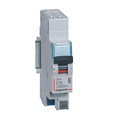 Disjoncteur 16A courbe D - 6kA - 1P+N 230V~ auto/auto - 1 module -DNX³4500