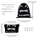 LOOMILOO Drawstring Backpack Waterproof,2 piece set Printed Durable Rucksack Gym Bag (Cat)