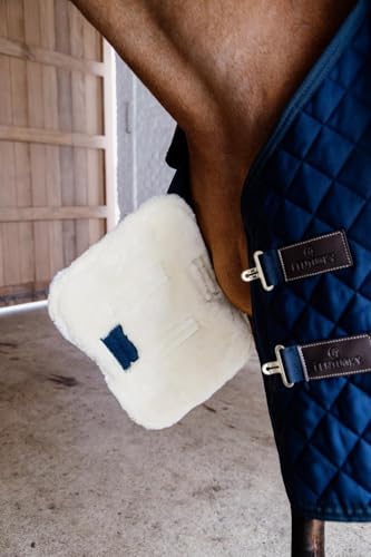 Kentucky Horsewear - Brustverlängerung - Gesteppt mit Fell - 2 Verschlüsse - Marineblau