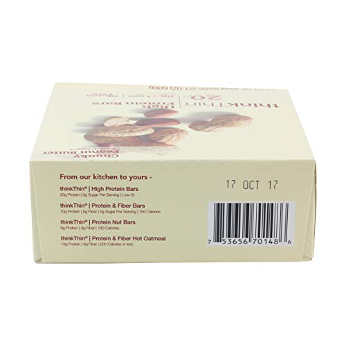 Thinkthin, Bar High Protein Chunky Peanut Butter Box, 2.1 Ounce, 10 Pack #TOP1