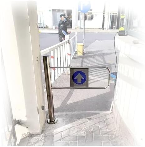 Heavy Duty Metal Swing Gate, One-Way Open Access, 50-100cm Wide, 100cm High, Durable Barrier for Shopping Malls, Single Door Security Solution, Easy Installation