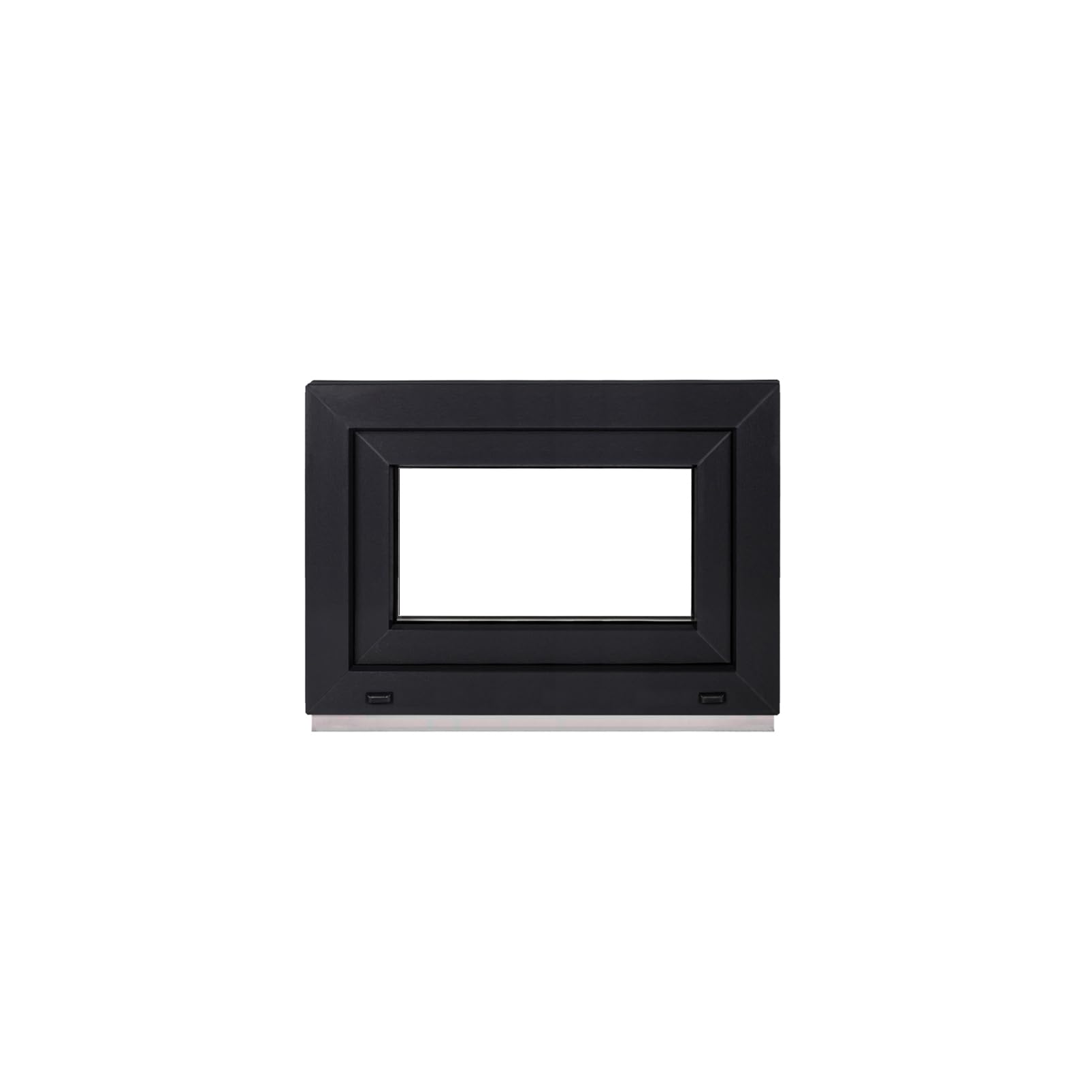 Framex - Finestra in plastica per cantina, triplo strato (32 mm), apertura anta-ribalta DIN destra, 60 x 40 cm, 600 x 400 mm (L x H), colore: interno bianco/esterno antracite