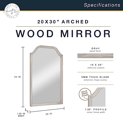Image of MCS Master & Co. Arched Wall Mirror, 20x30, Gray Woodgrain
