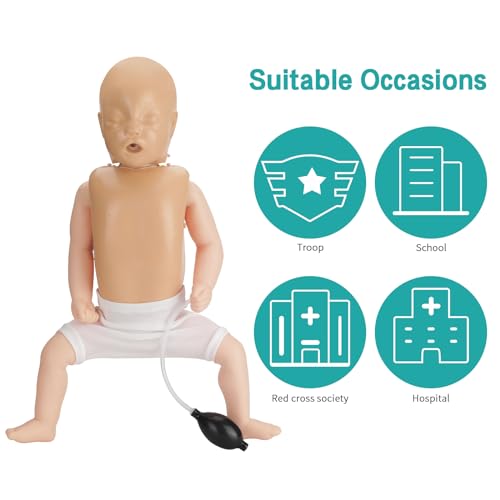 Image of CPR Manikin - Professional Baby CPR Manikin for First Aid Training Patient Education Teaching CPR Simulator Training Model Kit