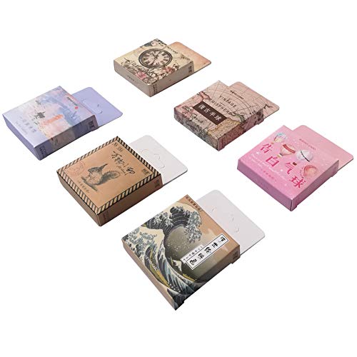 Kawaii Vintage Paper Journaling Sticker Set Animal Plant Owl Rabbit Bird Pocket Watch Famous Painting Hot Air Balloon Hemisphere for Gift Packing Scrapbooking Album Planner Journal Arts DIY Craft