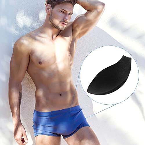 Men Bulge Enhancing Underwear Cup Sponge Pad Swimwear Padded,2Pcs Mens Swimsuit Pads Thickened Underwear Swim Briefs Pad Bulge Enlargement Sexy Sponge Mats - Black2