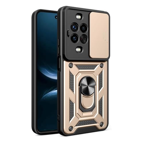 Rfvzubemok Compatible con Huwei Nova 14 Pro 5G Soporte magnético para Coche con Lente Deslizante (Dos en uno) Funda para teléfono Gold