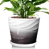 YUFDA Maceta de cerámica de 8 Pulgadas, Solo Maceta)