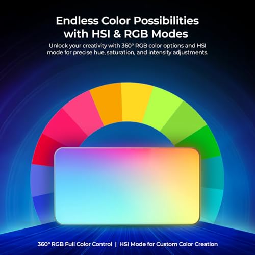 Image of Digitek (LED-D130 RGB) 12W Portable Video LED Light, 130pcs LED with 2500K±9900K, Built-in 4000mAh Battery, 21 FX Modes, HSI 360, 0-100% Brightness Control, 1 /4 inch Screw Mount, for Photo & Videography