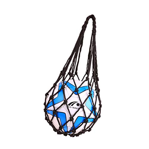 VORCOOL Soccer Mesh Net Bag Single Ball Carrier for Carrying Basketball Volleyball Soccer (Black) - Thumbnail 2