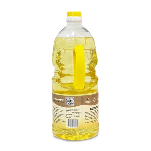 Image of Conscious Food Cold Pressed Sunflower Oil | 2 litre | Certified Organic | PET Bottle | Cooking Oil | High in Antioxidants, Delicious & Healthy