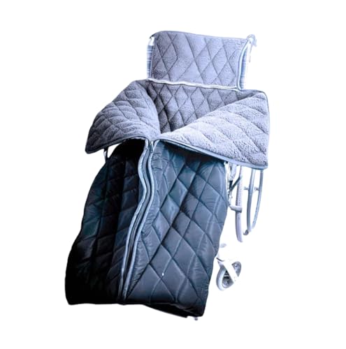Winter Thicken Wheelchair Warmer Blanket Wheelchair Blanket Windproof Fleece Lined Cozy Leg Cover with Zipper for Leg Lower Body Warm for Elderly Patients and Disabled (Black)