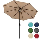 LOVE STORY ガーデンパラソル 210cm/230cm/270cm/300cm 大型 風に強い パラソル ハンドル開閉 角度調整可能 撥水加工 折りたたみ 軽量 テラス 庭 (230cm カーキ)