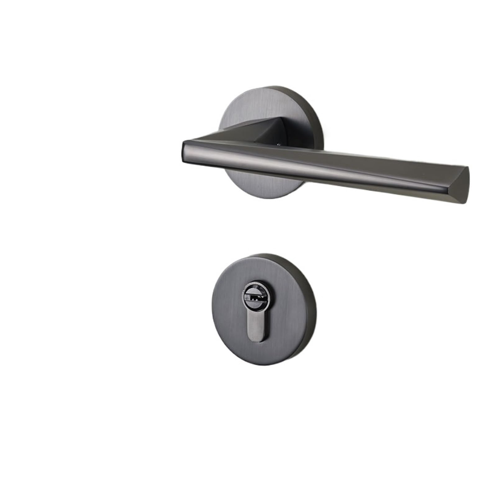 NYRXRYTCA Gray Door Lock Indoor Bedroom Household Magnetic Silent Split Lock Door Handle Solid Wood Door Lock(B matte gray silent 35-50mm)