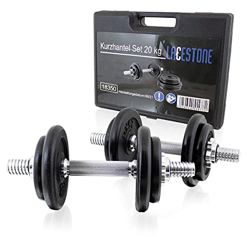 Lacestone 20Kg Kurzhantel Set Hanteln Krafttraining Hantelset mit Gewichte...