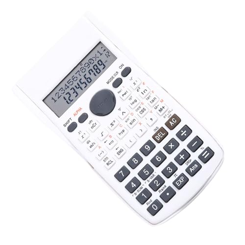 Scientific Calculator, 12 Digit 240 Functions Office Calculator, Multifunction Large Display Students Calculator with Sliding Hard Cover (White)