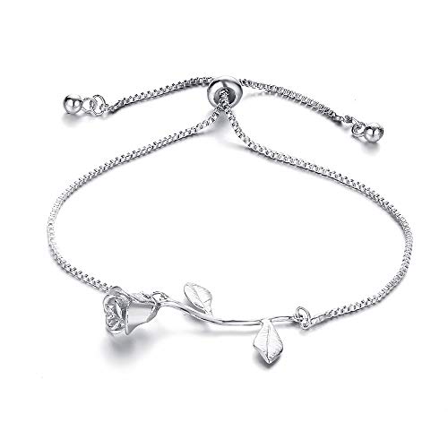 Preisvergleich Produktbild Rose Damen Armband, Mode einstellbar Metalllegierung Armbändchen, Hochzeit Party Schmuck Set Zubehör