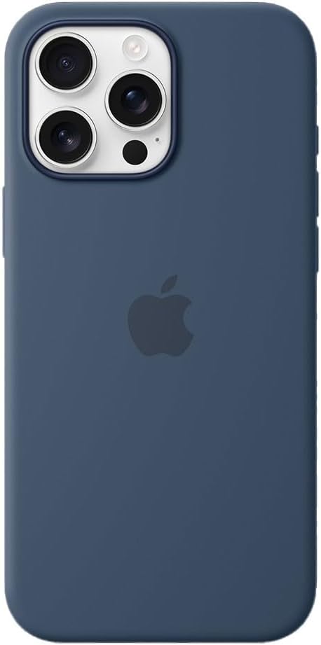 Apple iPhone 16 Pro Max Silicone Case with MagSafe and Camera Control: Lightweight Phone Case, Wireless Charging Compatible, Smooth Matte Finish; Denim