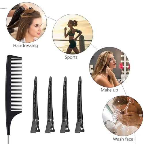 40 pinzas metálicas para cabello estilo pato, negras miniatura 6