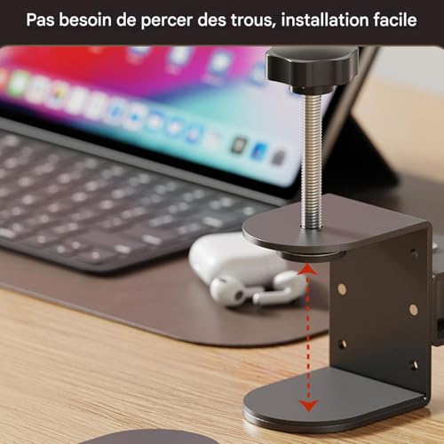 Support de bras ergonomique pour bureau d'ordinateur rallonge de table rotative 360° - 6