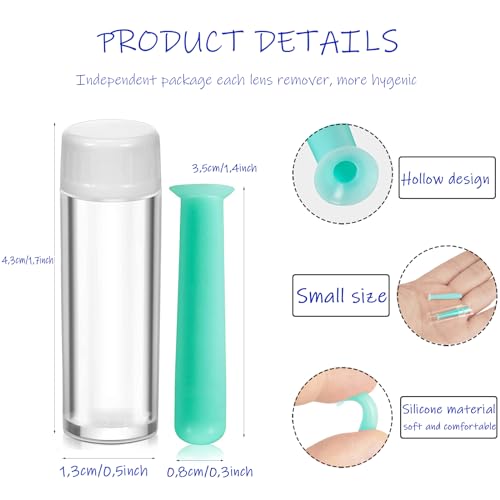 Ryaupy 4 Stück Silikon Kontaktlinsenentferner Kontaktlinsen Einsetzen Entfernen Werkzeug Augenlinsen Entfernen Applikator für Die Reise Heimgebrauch (4 Stück Grün)