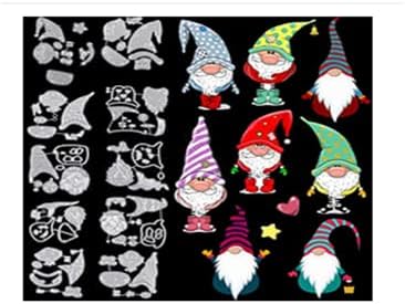 10 Pieces Christmas Santa Claus Cutting Dies Metal Cutting Dies Stencils Template DIY Craft Paper Card Making Scrapbooking Embossing Christmas Halloween Decor (10pcs)