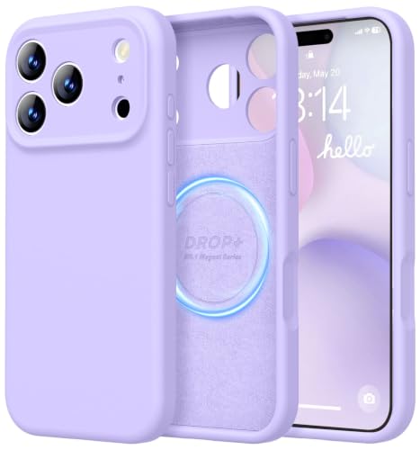 Image of LOVE 3000 Designed for iPhone 17 Pro Max Case, Premium Silicone [Compatible with Magsafe][Soft Anti-Scratch Microfiber Lining] Shockproof Protective Phone Case for Men Women 6.9 inch, Light Purple