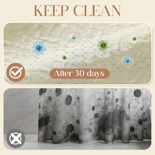HopBday 72”x72”Modern Shower Curtains for Bathroom - Shower Curtains Waterproof with Hooks- 30 Days Keep Clean,Reducing Water Residue - Ideal for Any Bath Decor Fits Home,Hotel,Apartment — view 5