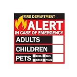 Rettungswarnung: Sicherheitsaufkleber für Haustiere, hohe Sichtbarkeit, Alarmfunktion, Feuerwehrkategorie, Fensterversorgung zu Hause, 190 Zeichen, exakt Stil, Auswahl Wörter
