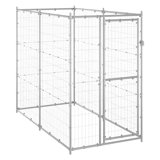 vidaXL Chenil Extérieur pour Chiens Acier Galvanisé 110x220x180 cm Enclos