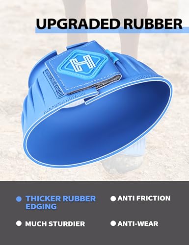 Image of Harrison Howard Rubber Bell Boots for Horses, Hoof Overreach Protection for Horses, w /Upgraded Leather Touch Tape