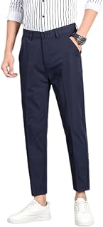 Men Suit Trousers Simplicity Solid Color Slim Fit Trousers Stretch Summer Men Chino Trousers with Pockets Men Work Trousers for Business Casual Men Pants