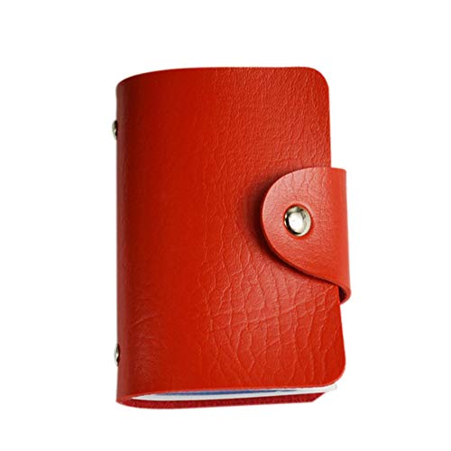 Preisvergleich Produktbild 24 cardsMini Fashion Design Kartenhalter Tasche Visitenkartenpaket PU-Leder Kartenetui für ID-Karten Kreditkarten - Rot