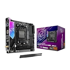 ASRock AMD B850i Lightning WiFi 6E Socket AM5 Ryzen 9000/8000/7000 Series DDR5 8200+ (OC) MHz 128GB Mini ITX Motherboard M.2 SATA3 6.0 Gb/s PCIe 5.0 B850 BIOS Flashback