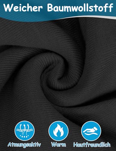 Kiiwah 2 Stück Kinder Slouch Beanie Mütze, Weiche Wintermützen für Jungen Mädchen, Warme Kindermützen Doppellagige Baby Strickmütze für Kinder Frühling, Herbst, Winter-2 Schwarz