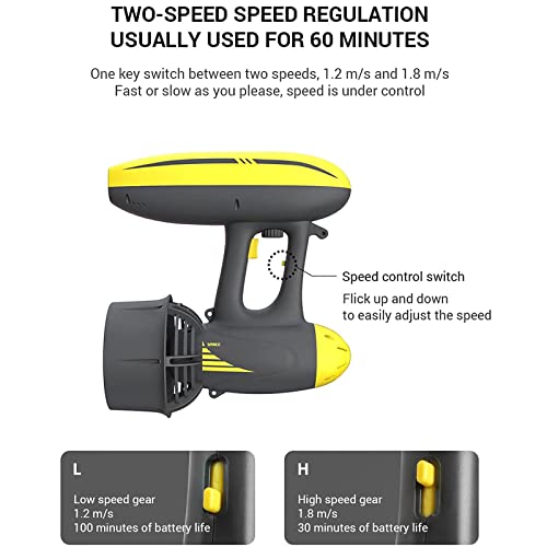 Lxwyq Onderwater Sea Scooter voor zowel volwassenen als kinderen, 600W Onderwater Scooter Jet 50 Meter Duikuitrusting voor Scuba Duiken Snorkelen Avonturen Zwembad Gear - Image 6