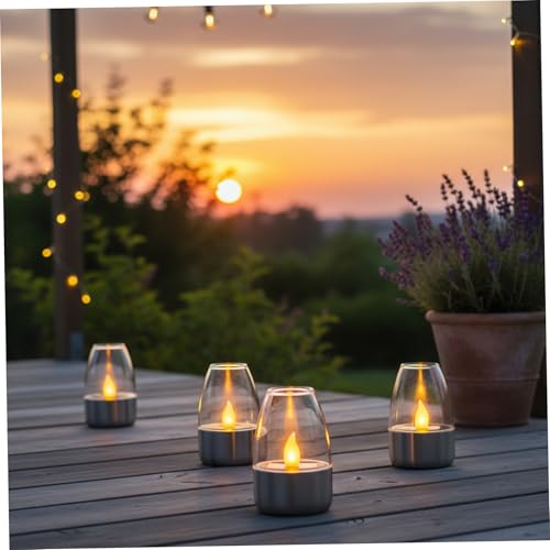 Velas solares para exteriores e interior: pack de 2 luces de 6 x 8 cm impermeables de jardín 8