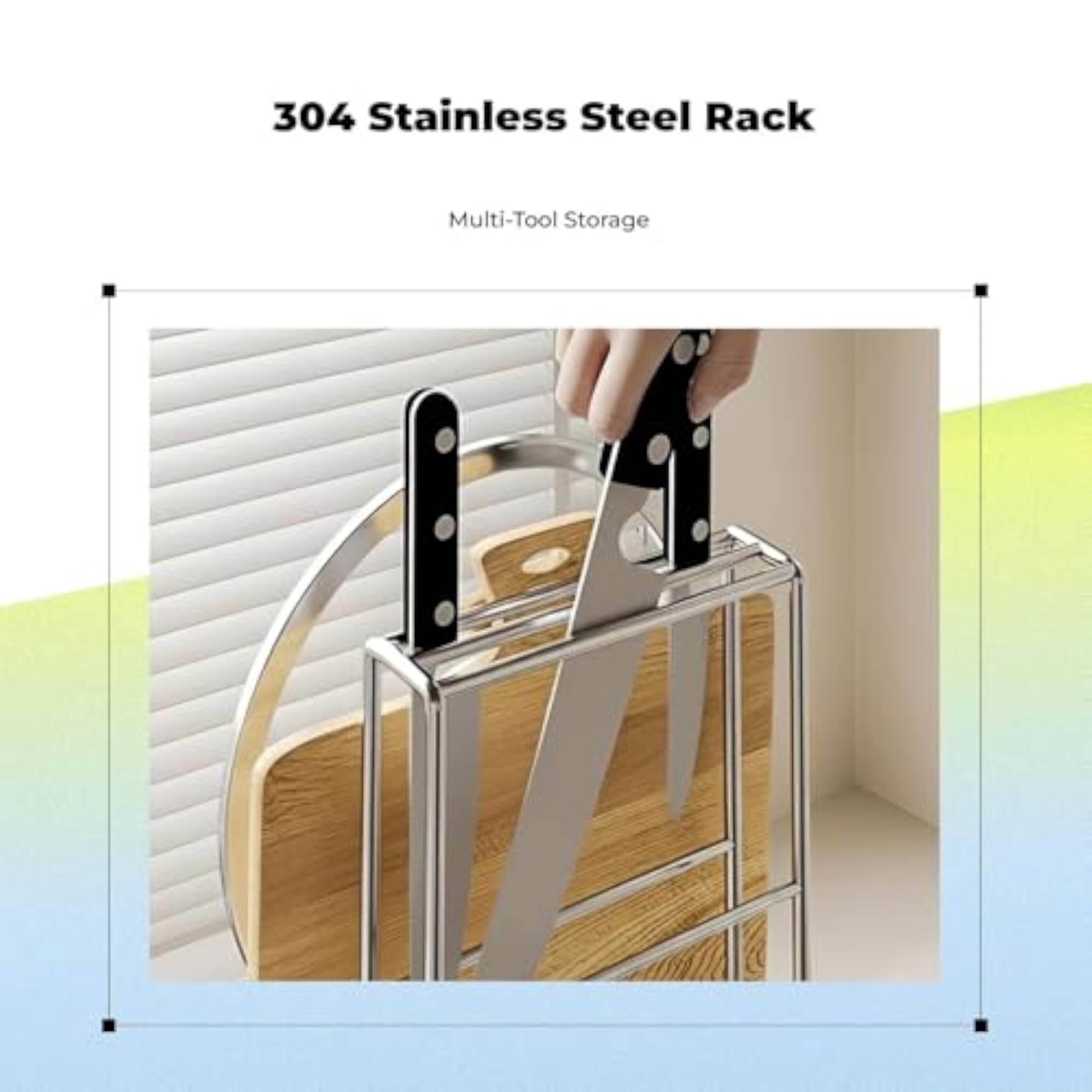 304 Stainless Steel Rack, Pot Lid Organizer, Kitchen Storage