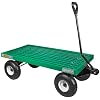 FARM-TUFF Plastic Mesh Garden Wagon, 40 x 20 - Durable Poly Utility Cart with Pneumatic Tires, 300Lb Capacity & Powder-Coated Frame for Gardening, Landscaping & Yard Work