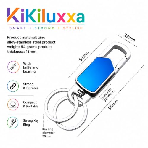 Image of KiKiluxxa Multifunction Spinner Keychain with Dual Key Rings for Outdoor Carabiner Portable Keychain For Bike & Car -Multi Spinner