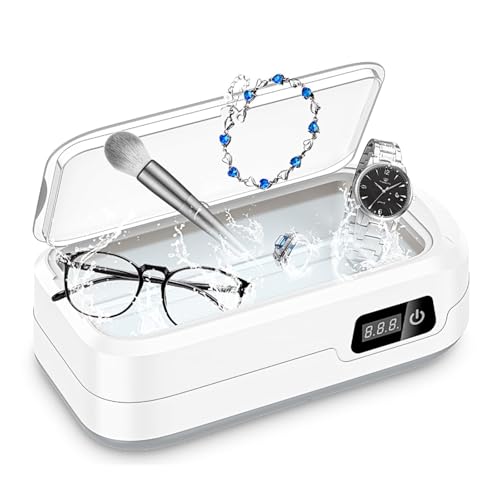 49KHz Ultrasonic Eyeglass Cleaner Machine with Digital Timer, Suitable for Ultrasonic Cleaning of Machine Jewelry, Eyeglasses, Rings