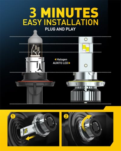Image of AUXITO H13 LED Light Bulbs 84,000LM 6500K White, Plug and Play,2PCS