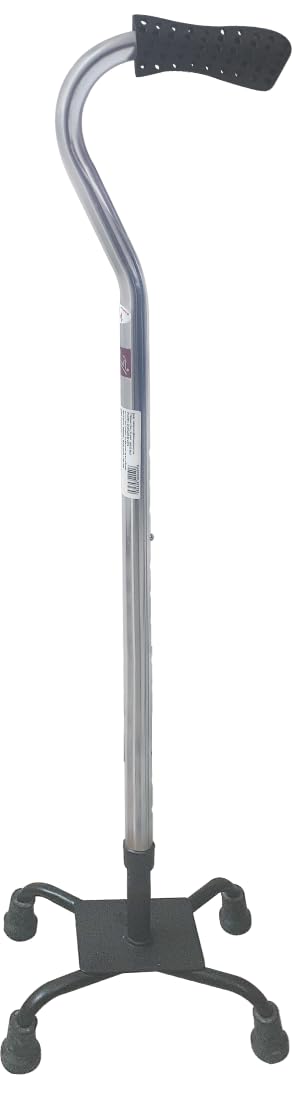 Flamingo Horizontal Handle Walking Sticks with 4 Leg Quadripod | Lightweight Aluminium Walking Cane for Elders & Physically Challanged | Color: Silver (B0CW3C2F78) Amazon Price History, Amazon Price Tracker