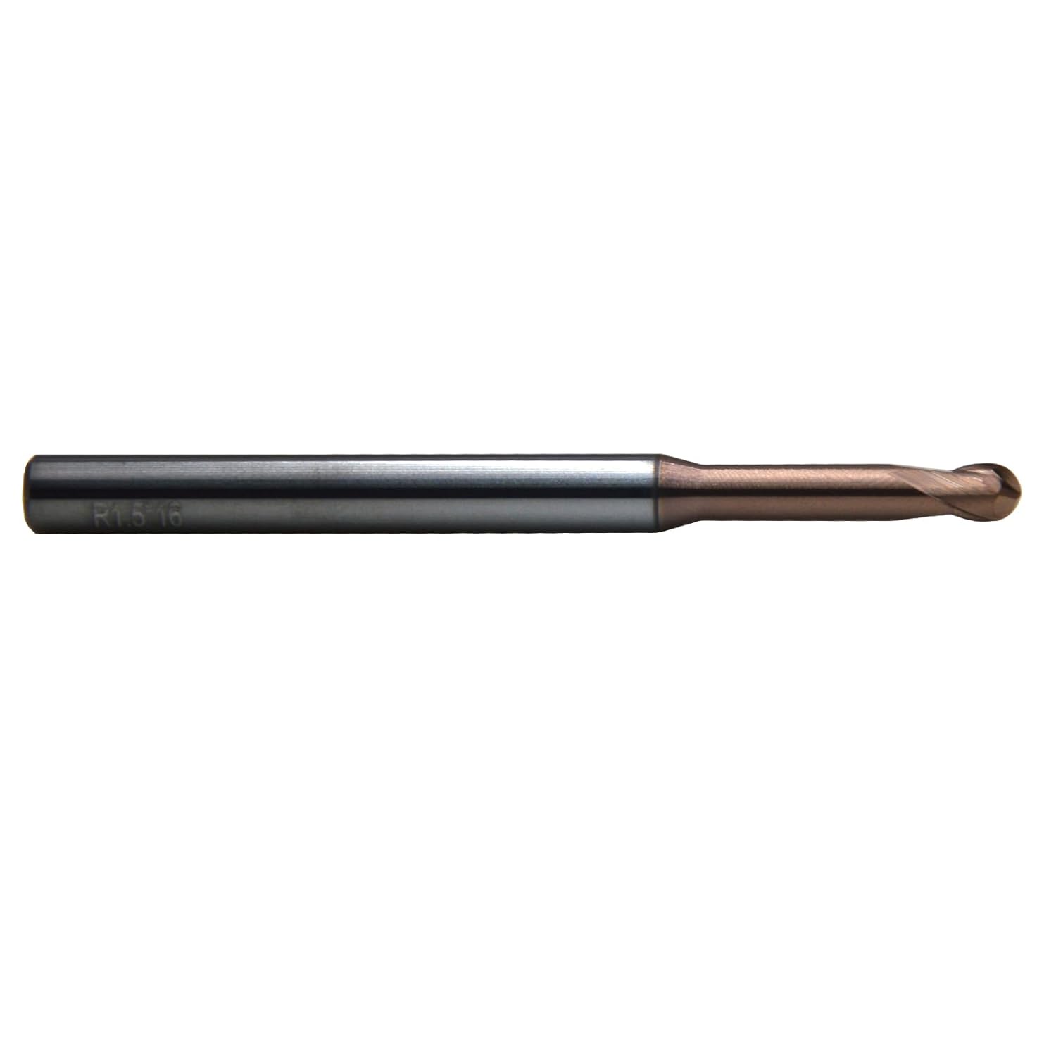 0.3mm 2Flutes Long Reach Neck Solid Carbide Ball Nose Mill Cutter Deep Cavity Milling CNC Router Bit for Hardened Steels (0.3mm Mill Dia-0.24mmLg.of Cut-5mm Reach-4mmSHK)